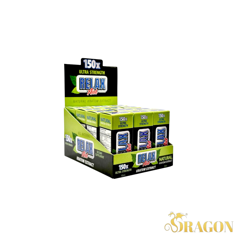 Relax Aid Kratom 150x Ultra Strength Shots 10ml