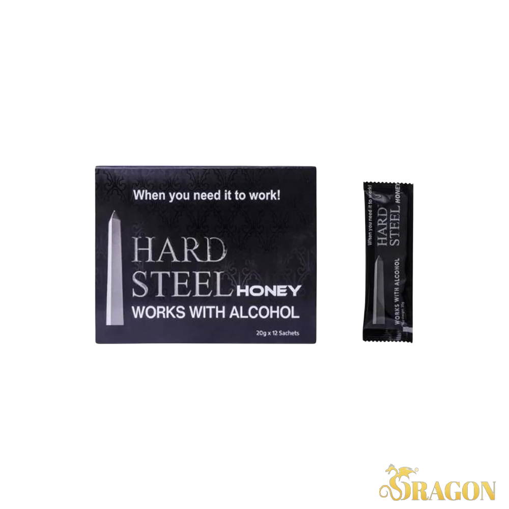 Hard Steel Honey Male Enhancement Supplement - Works With Alcohol (12 Count Box)
