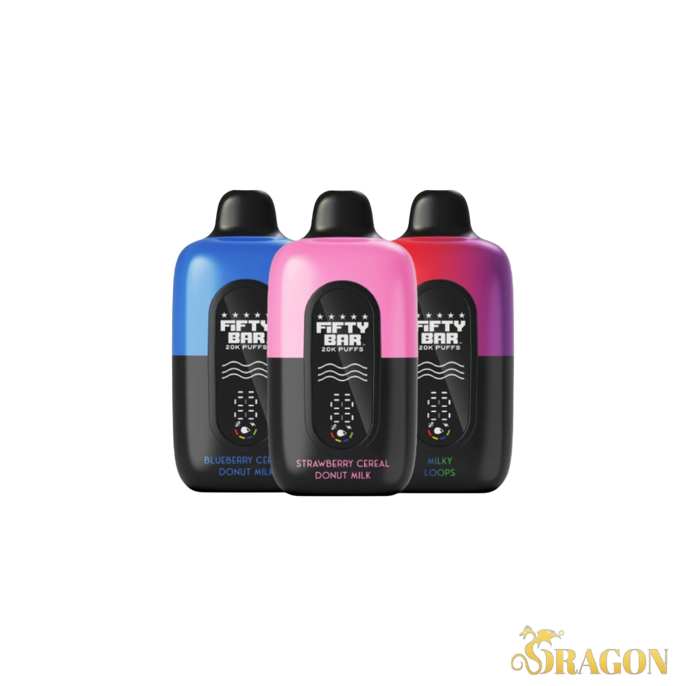 Fifty Bar Black Edition Disposable | 5% Nic | 20K Puffs - BUY ONE GET ONE FREE